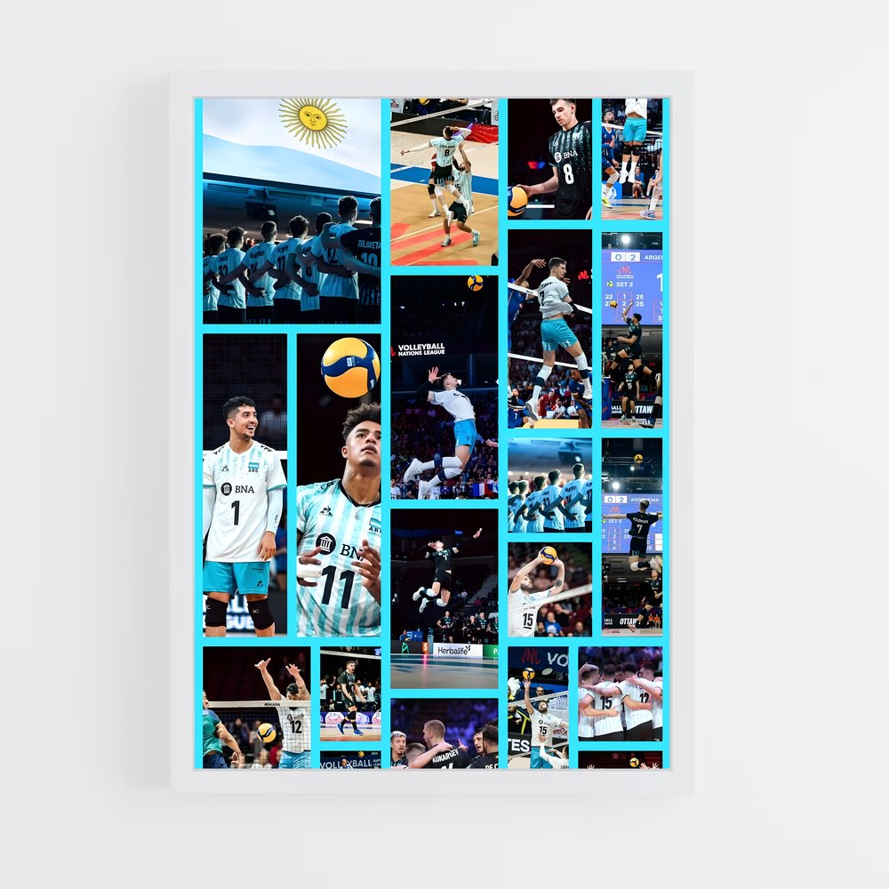 Poster Équipe Volleyeur Argentine – affiche Volleyball (vue 3)